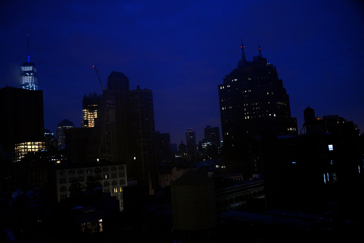 05-11 After Sunset View To World Trade Center, 401 Broadway, AT and T Long Distance Building From My Room At NoMo SoHo New York City